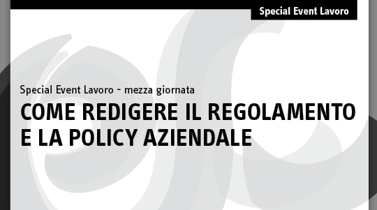 Immagine Come redigere regolamento e policy aziendale | Euroconference